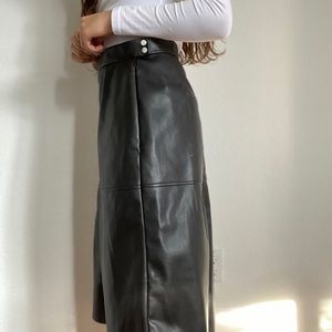 Leather black skirt